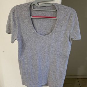 Nation heather gray scoop neck tee